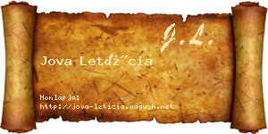 Jova Letícia névjegykártya